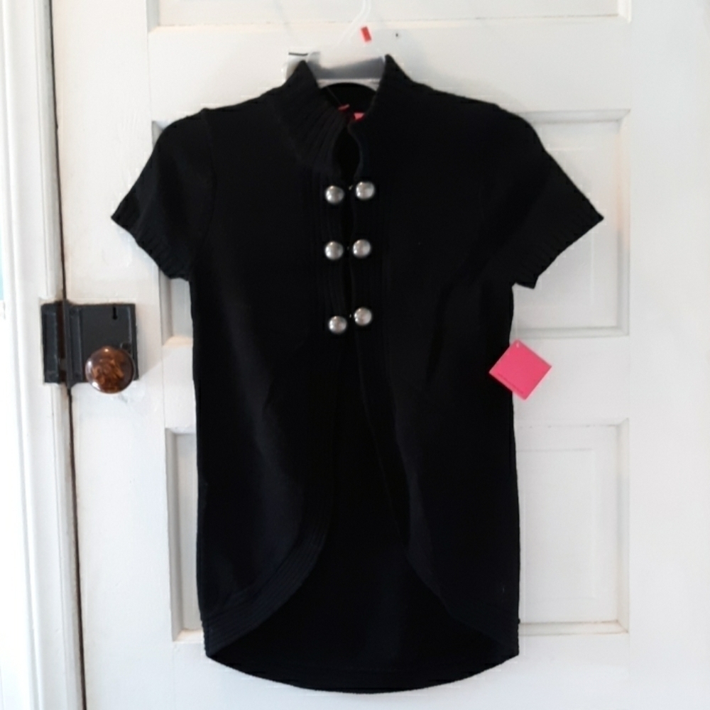Takeout girls black cardigan sweater new xl 16